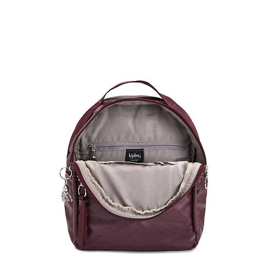 Kipling Kae Classic Metallic Ryggsekk Burgunder | NO 1629UZ